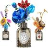 DIY MOC Vaso com Rosa Azul Girassol Flores Secas Jardins Bonsai Modelo Romântico Blocos de Construção Tijolos Modelo Conjuntos Kits Brinquedos