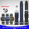 For IWC PILOT Mark 18 Portugal Fluoro Rubber Watchband 20mm 21mm 22mm Quick Release Rivet Watch Strap Men Wrist Belt Bracelet