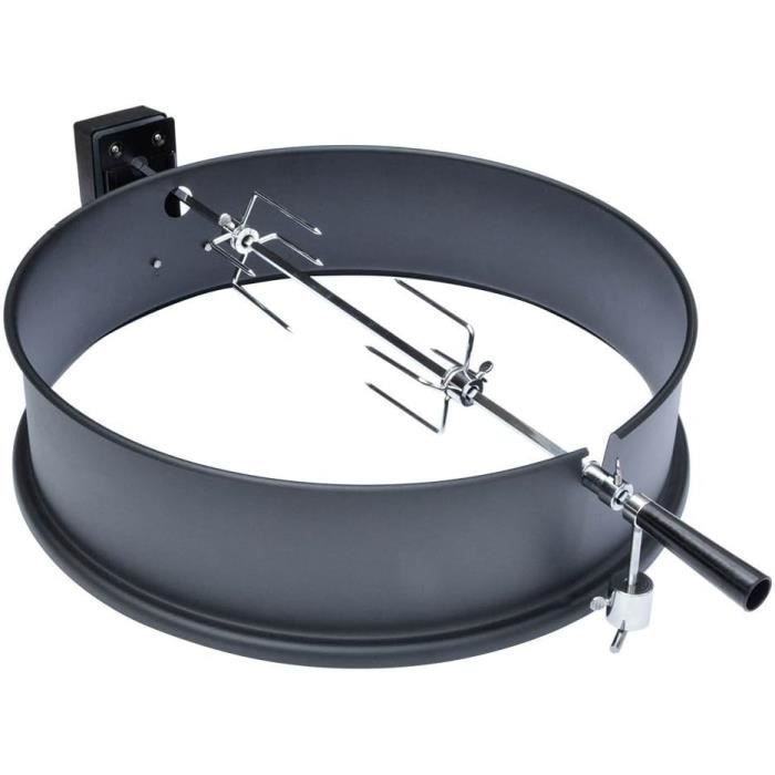 Kit tournebroche - onlyfire - 57cm - acier - noir - compatible weber 2290