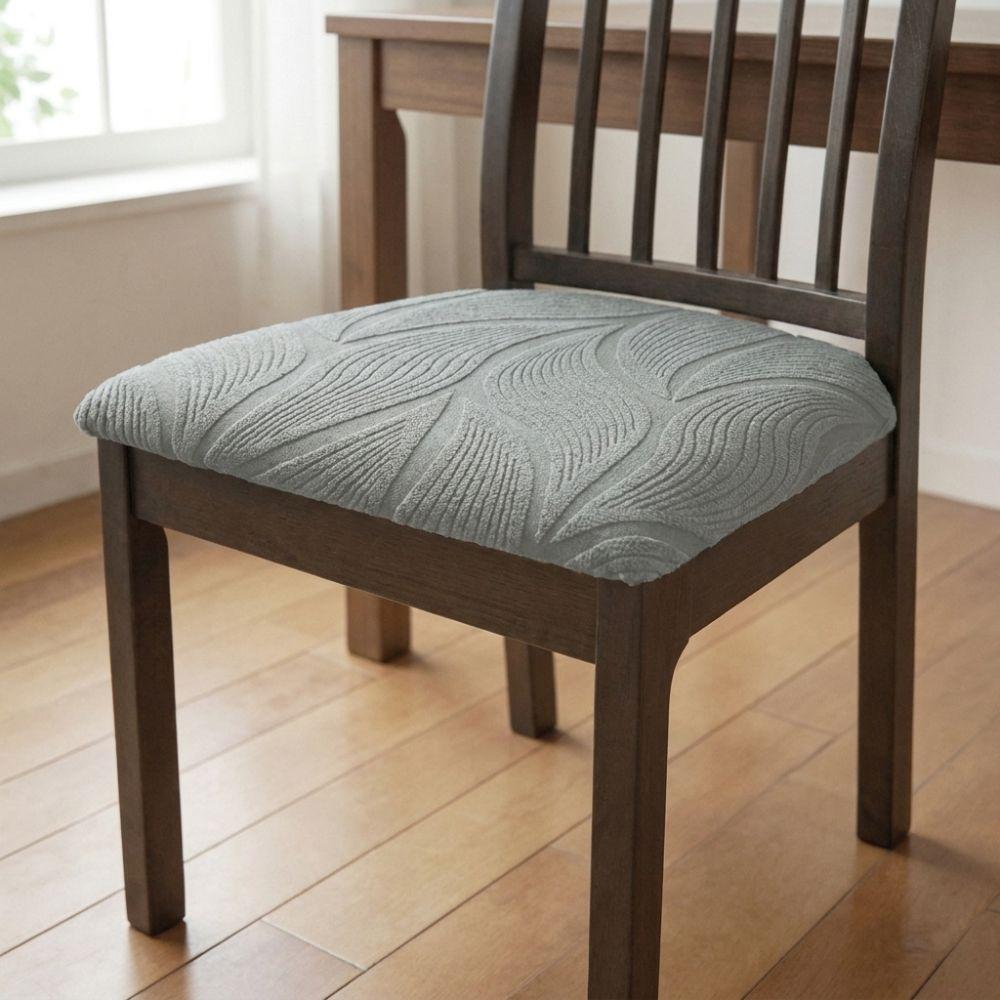 Solid Color Jacquard Chair Cushion Cover Elastic Chair Slipcover Four Season