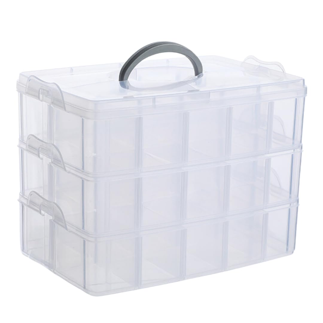 

MaT store Beyblade Storage Case, Clear Case, Stadium Style, Holds 30 Beyblade Parts