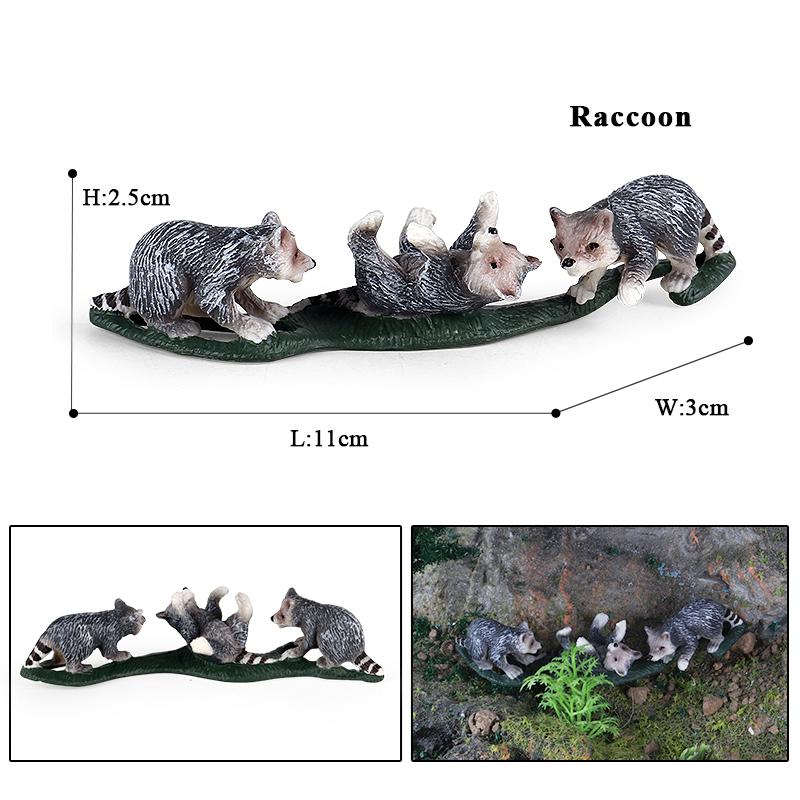 Oenux Simulation Wild Figurines Lesser Panda Raccoon Lemur Model Action Figures Forest Animals Home Education Kids Toy Gift