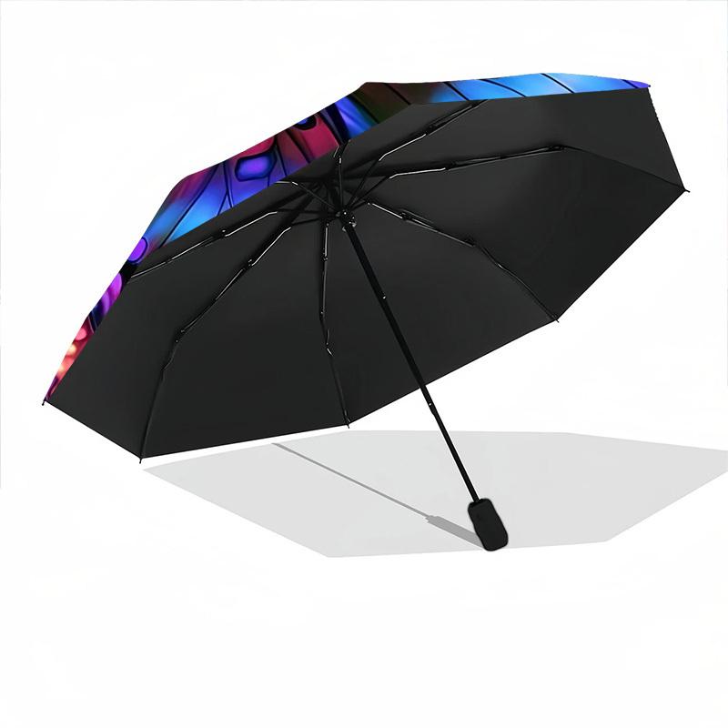 1pc Butterfly Flowers Mandala Automatic Folding Umbrella - Portable Collapsible 8-Rib Umbrella for All Seasons Yy251119172