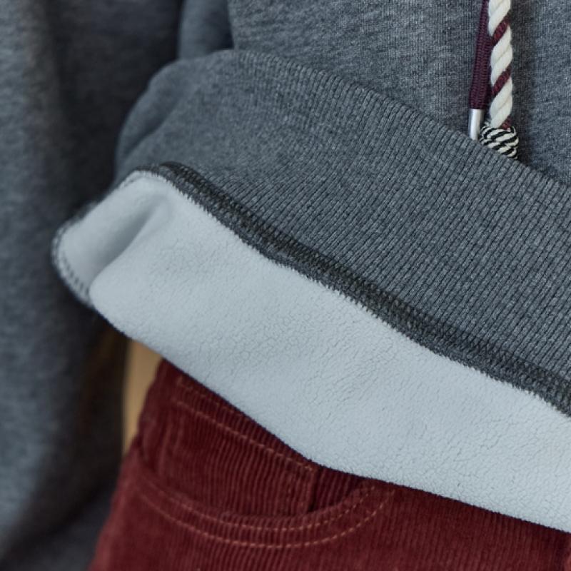 Maxza Color Block Loop String Fleece Hoodie