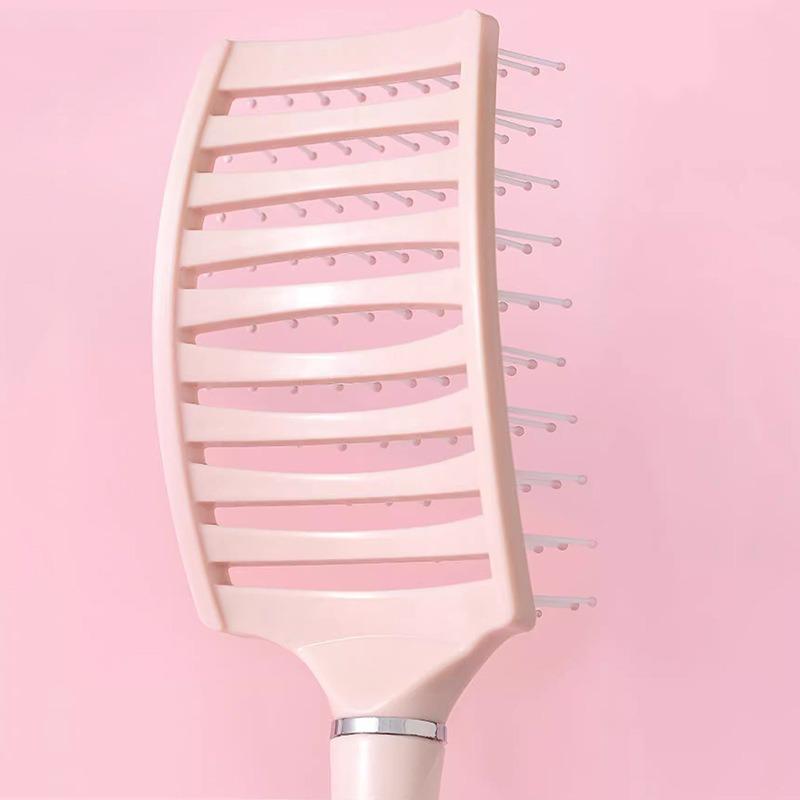 Macaron Large Curved Leather Massage Comb High Cranial Top Fluffy Comb Curly Hair Styling Comb Curved Nine-rib Comb