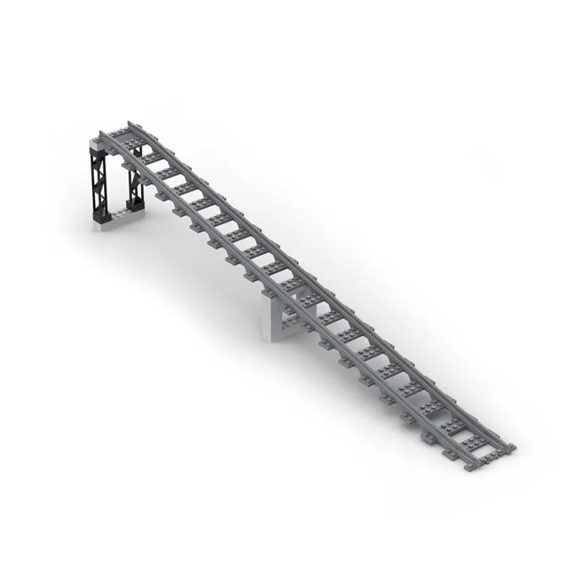 City Trains Diy Building Blocks Straight Curved Rail Bricks Parts Bridge Tunnel Model Soft Flexible Cross Tracks Railway Moc Toy