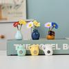 Ceramic Refrigerator Stickers Mini Flower Vases with Colored Magnets for Home Decor DIY Refrigerator Decorations