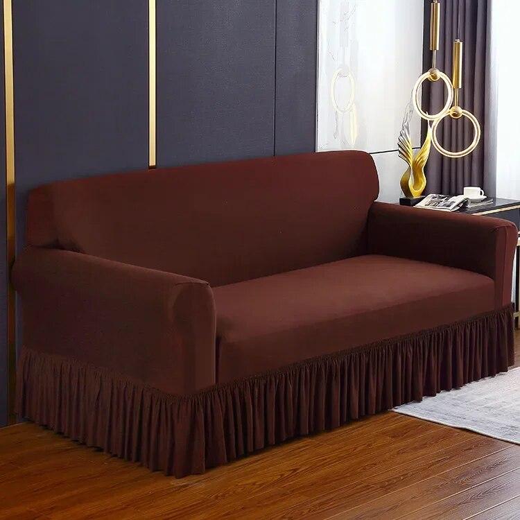 Pletené elastické potahy na pohovku s potiskem do obývacího pokoje se sukní Natahovací křeslo Pohovka Potah na rohy 1/2/3/4 sedadel