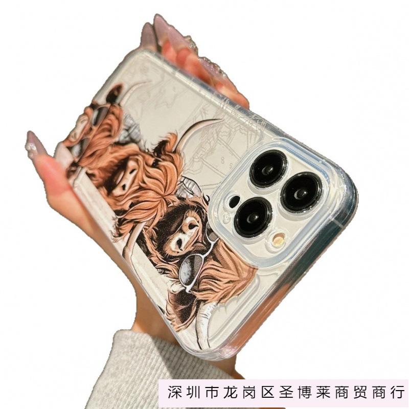 Three calves for apple 16pro mobile phone case iPhone15pro transparent 14/13/12 airbag 11 Europe and America