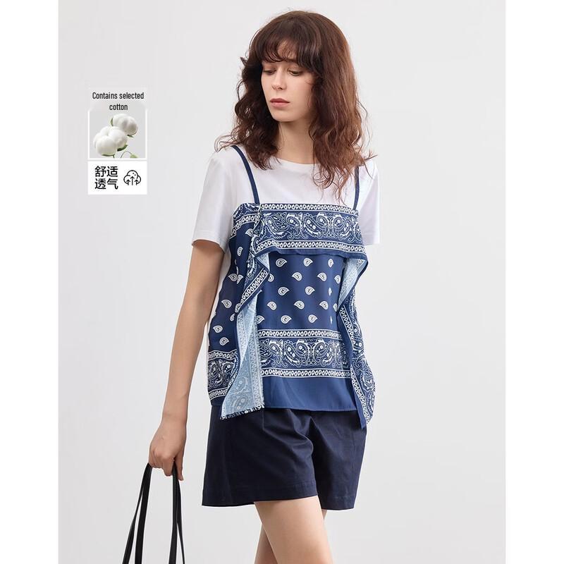 

Women s Loose Fit Printed Round Neck T-Shirt M