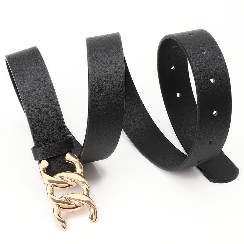 High-end Commuter Style Women's Belt Versatile Jacket Jeans Decorative Belt Maillard Alloy Buckle Belt for Women