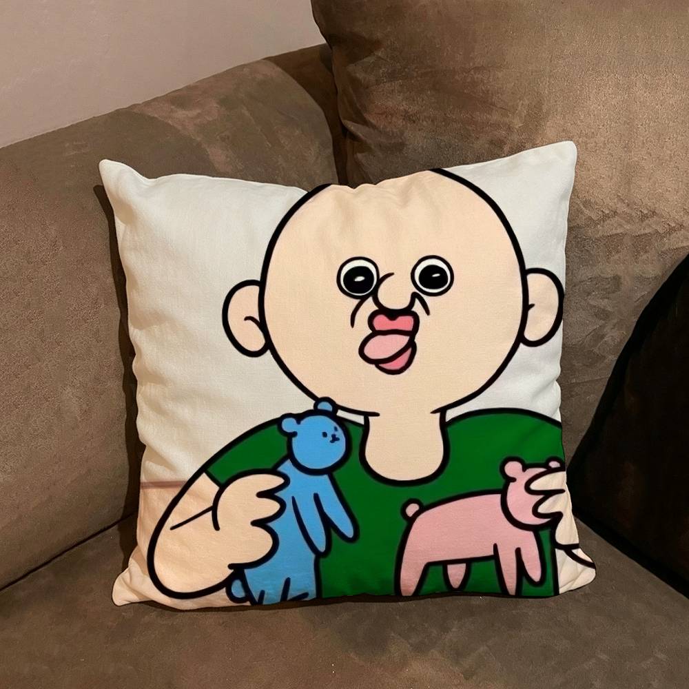Funny Bbangbbangs Diary Cartoon Comfortable soft Pillow Case for Sofa Living Room Home Decor Protective Covers