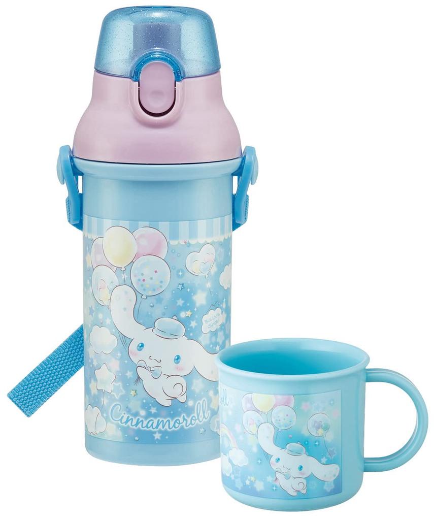 Skater-Wasserflasche aus Kunststoff, 480 ml, antibakteriell, Cinnamoroll-Glitzer, Shop Sanrio Girls, hergestellt in Japan, für Kinder, PSB5SANAG-A