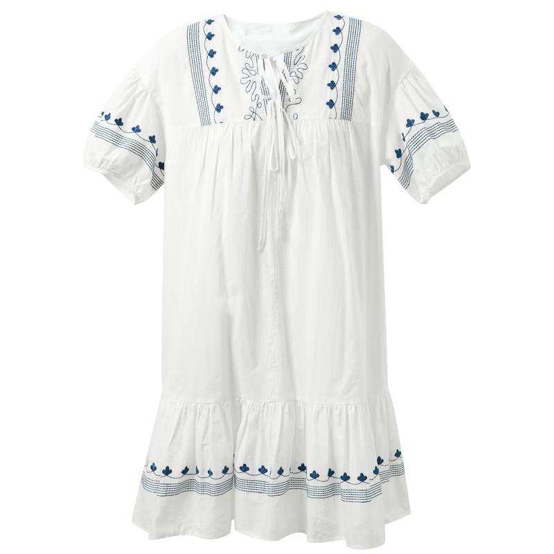 

SanCai Summer Embroidered A-Line Mini Dress L