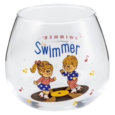 Sun Art Wackelglas Junge Mädchen Hergestellt in "SWIMMER" Becher, 290ml, & Design, Japan, SAN3663-1