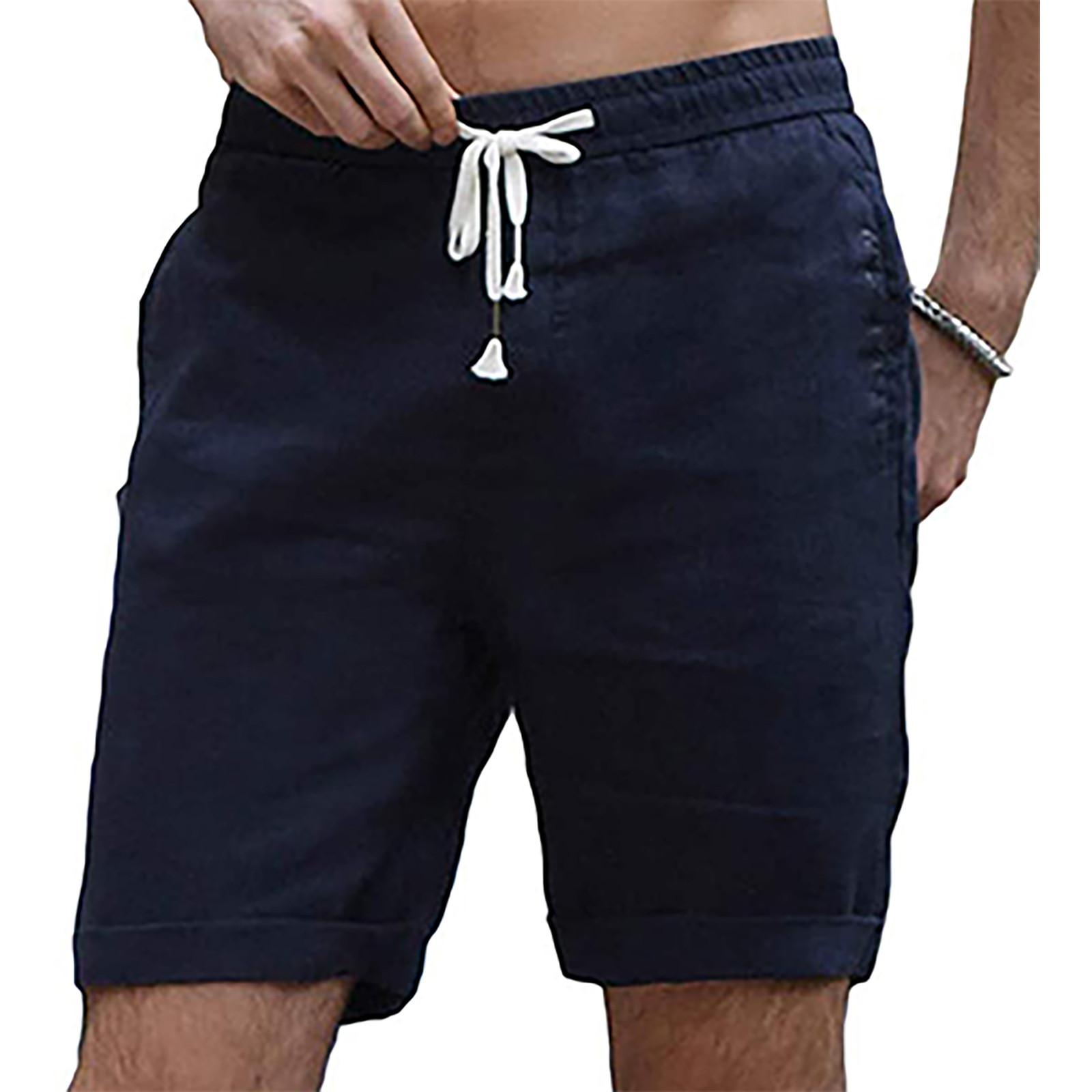 

Linen Clothing For Men Natural Linen Pants For Men Contemporary Comfortable Quality Soft Linen Pocket Color Shorts XXL Темно-синій