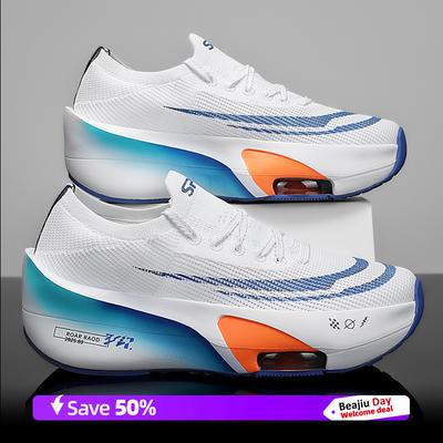 Air Cushion Marathon Carbon Plate Men Sports Running Shoes Breathable Lightweight Women's Comfortable Athletic Nonskid Sneakers