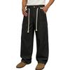 Men's Baggy Pants Wide Leg Pleated Dress Pants Slacks Casual  Trousers With Pockets,Cotton Work Pants