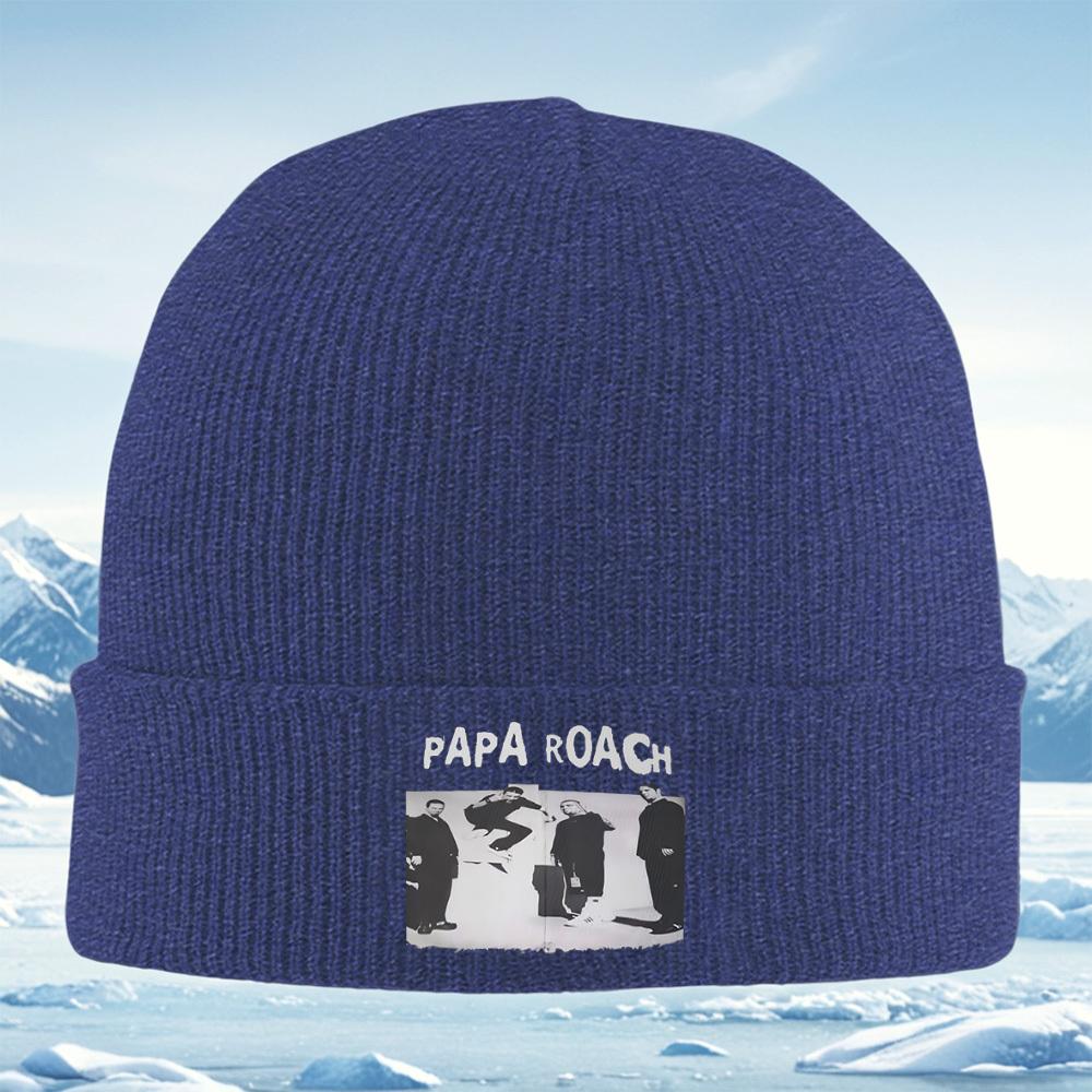 

Papa Roach band members black and white Men Women Unisex Knitted Hat Beanie Pullover Cap Winter Thermal Warm Christmas Outdoor C
