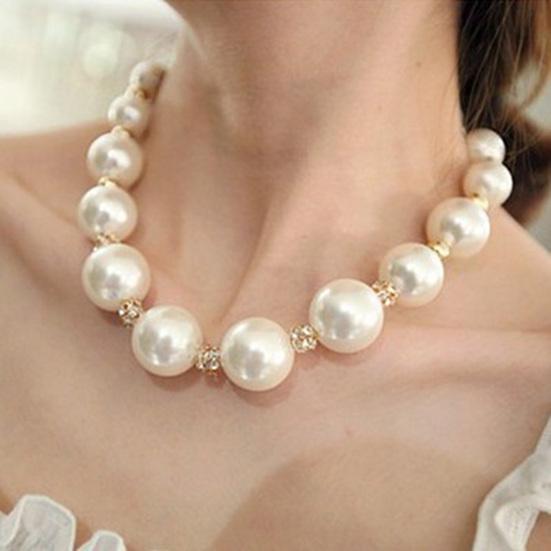 Fine Workmanship Gift Trendy Faux Pearl Big Faux Pearl Choker Necklace Bridal Necklace