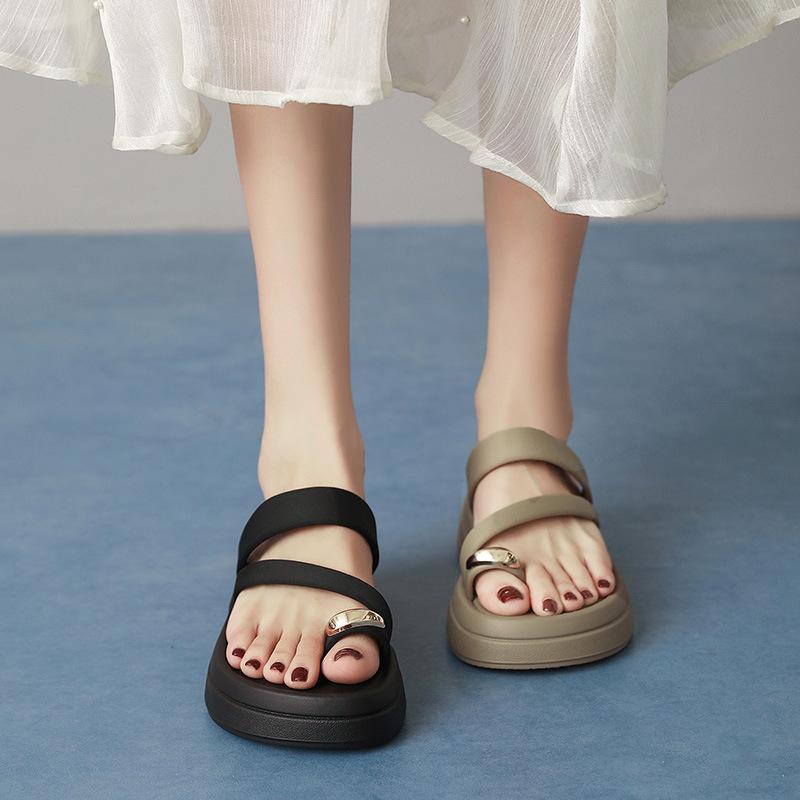 Pinch slippers New summer with skirt thick-soled sandals