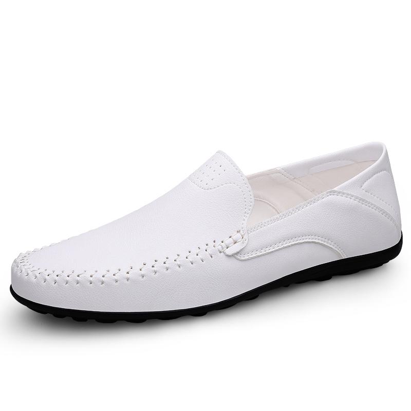 Fashion Men's Casual Leather Shoes Four Seasons Plus Size 47 Soft Sole Comfort Outdoor Fashion Youth Business Leather Shoes Driving Shoe