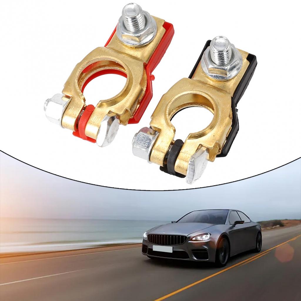 Conector de abrazadera de terminal de batería resistente para coche, caravana, barco (paquete de 2)
