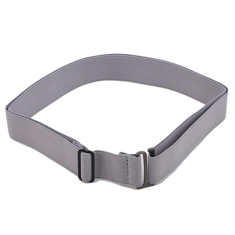 Women No Show Invisible Belt Elastic Stretch Waist Belt with Flat Buckle