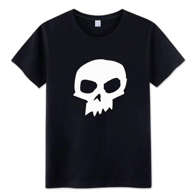 

The Same Style of Men s and Women s Pure Cotton Short-sleeved with A Skull and Loose Half-sleeved Top for Summer Wear As Ah Xue 4XL