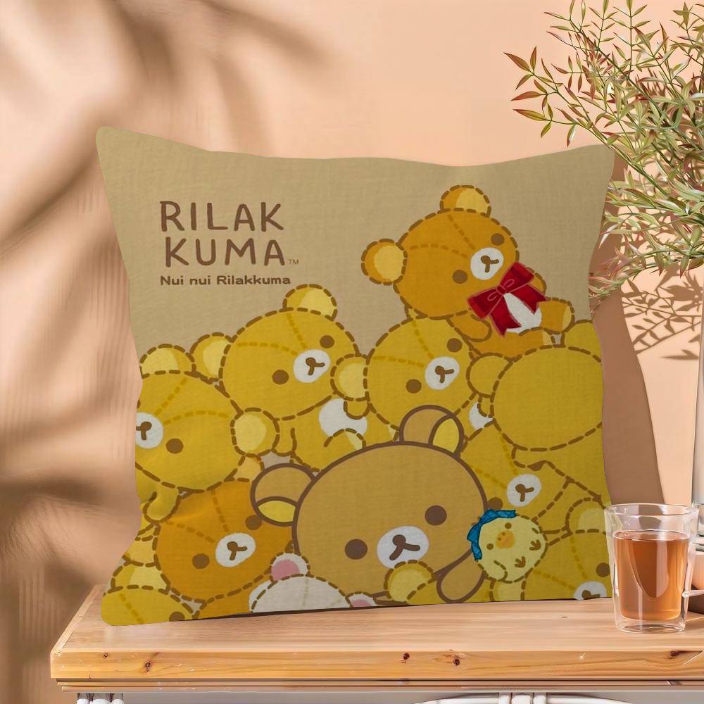 

Cute Cartoon Anime RRilakkuma Pillow Cushion Cover Pillowcase Living Room Sofa Home Decor Customized 30x30 cm