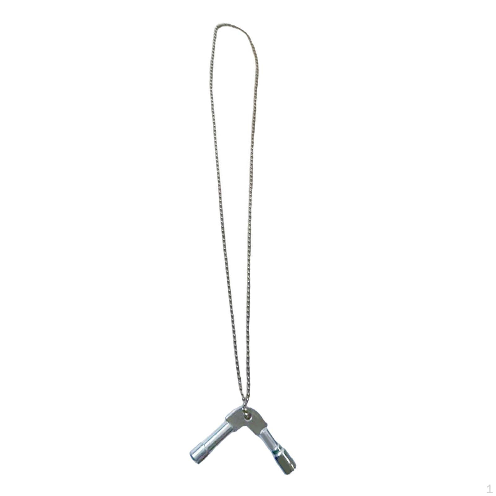 Drum Key Tuning Tool with Necklace Chain Zinc Alloy Sturdy Professional Convenient Musical