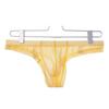 Men Thong Low Rise Elastic Waist Briefs Solid Smooth Color See-through U-Convex Lines Thin Panties Daily Wear