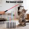 Interactive Cat Wand Toy with Long Handle Indoor Kittens Teaser Stick Small Medium Large Cats Play Exercise Boredom Toy