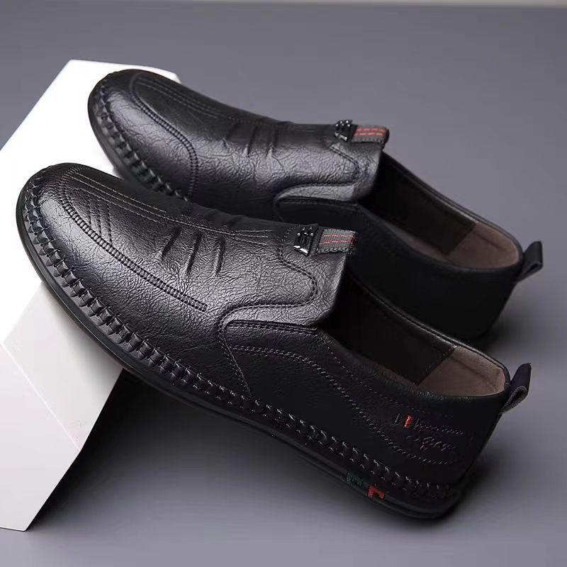 Leather Special Men's Business Gloves Leather Shoes Non-slip and breathable soft-soled leather shoes Medium shoes