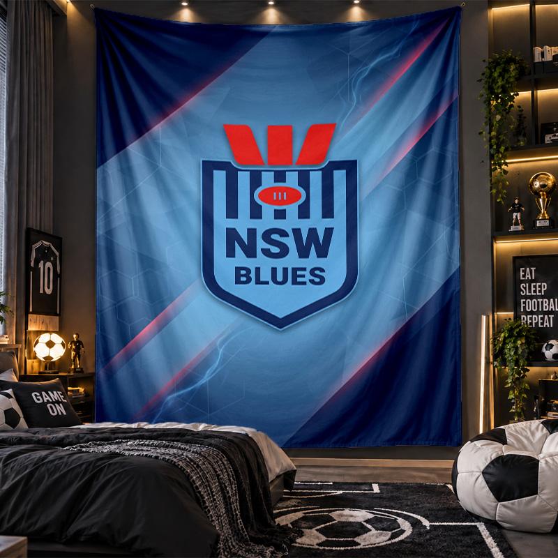 Wall Hanging Tapestry NSW Blues Print Cloth for Living Room Bedroom Home Decor