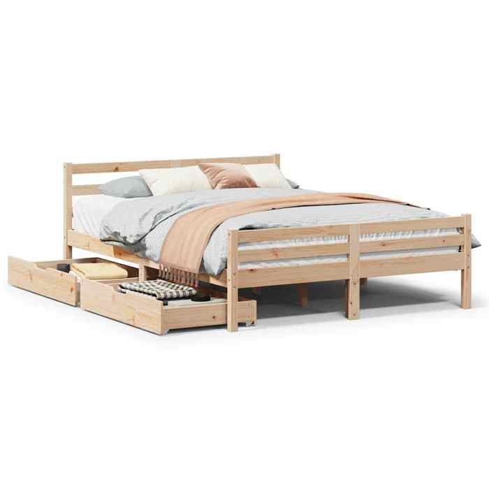 VidaXL Cadre de lit sans matelas 140x190 cm bois de pin massif 3301602