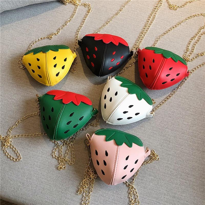 Adorable Mini Strawberry Chain Crossbody Bag For Girls Cute Coin Purse