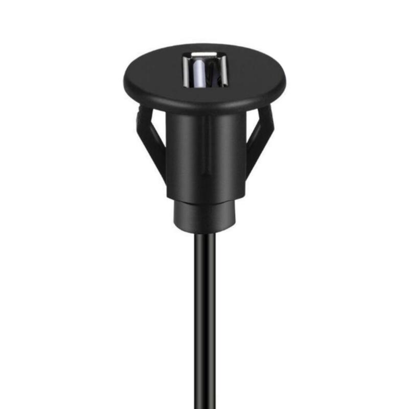 USB Male To Female Charging Cord Car Dashboard Panel Mount Data Transfer Wire for PC Laptop Flush Mount Extension Cable