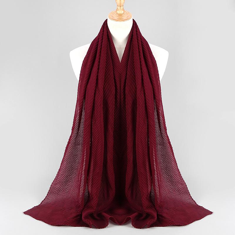 Women Plain Cotton Scarf Head Hijab Wrap Solid Full Cover-up Shawls Foulard Femme Headband Crinkle Muslim Hijabs Store 2024 NEW