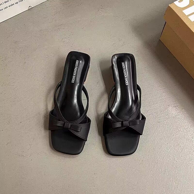 

Сланцы на высоком каблуке в стиле сяосянфэн, на толстом каблуке, в сказочном стиле, французские маленькие сандалии, женская обувь, летние, с юбками, сандалии на перемычке 35 чёрный