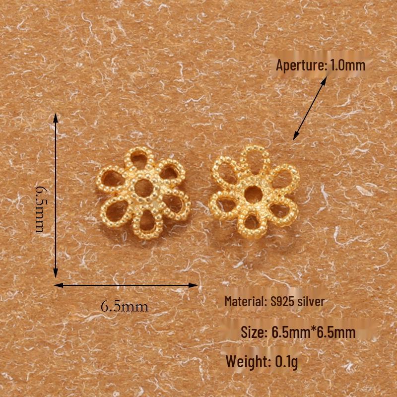 Gold-Plated S925 Sterling Silver Flower Bead Base Bracelet - Handmade DIY Jewelry Accessories