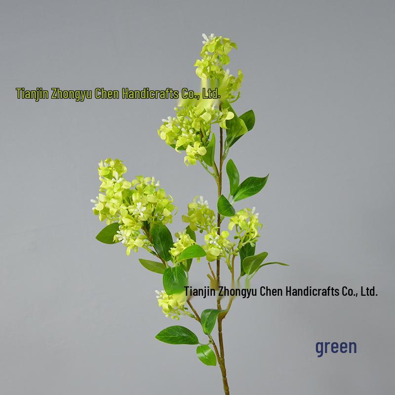 Golden Osmanthus Artificial Single Branch for Photography, Home Décor, or Mid-Autumn Festival Floral Arrangements зелёный