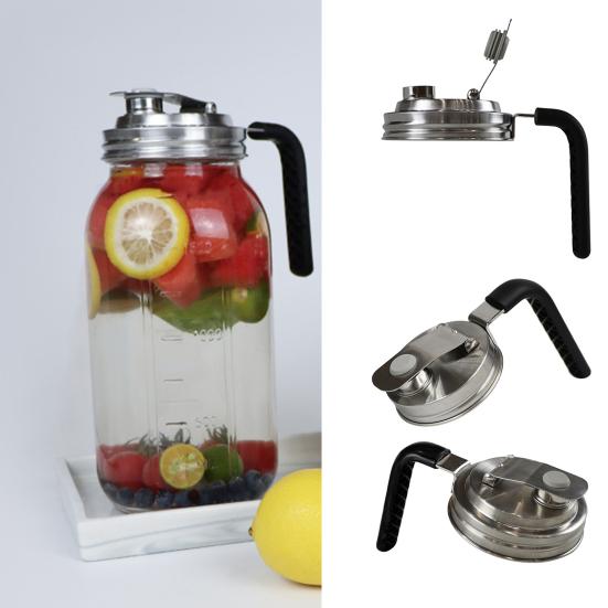 Mason Jar Pour Spout Lid with Handle Wide Mouth Flip Cap