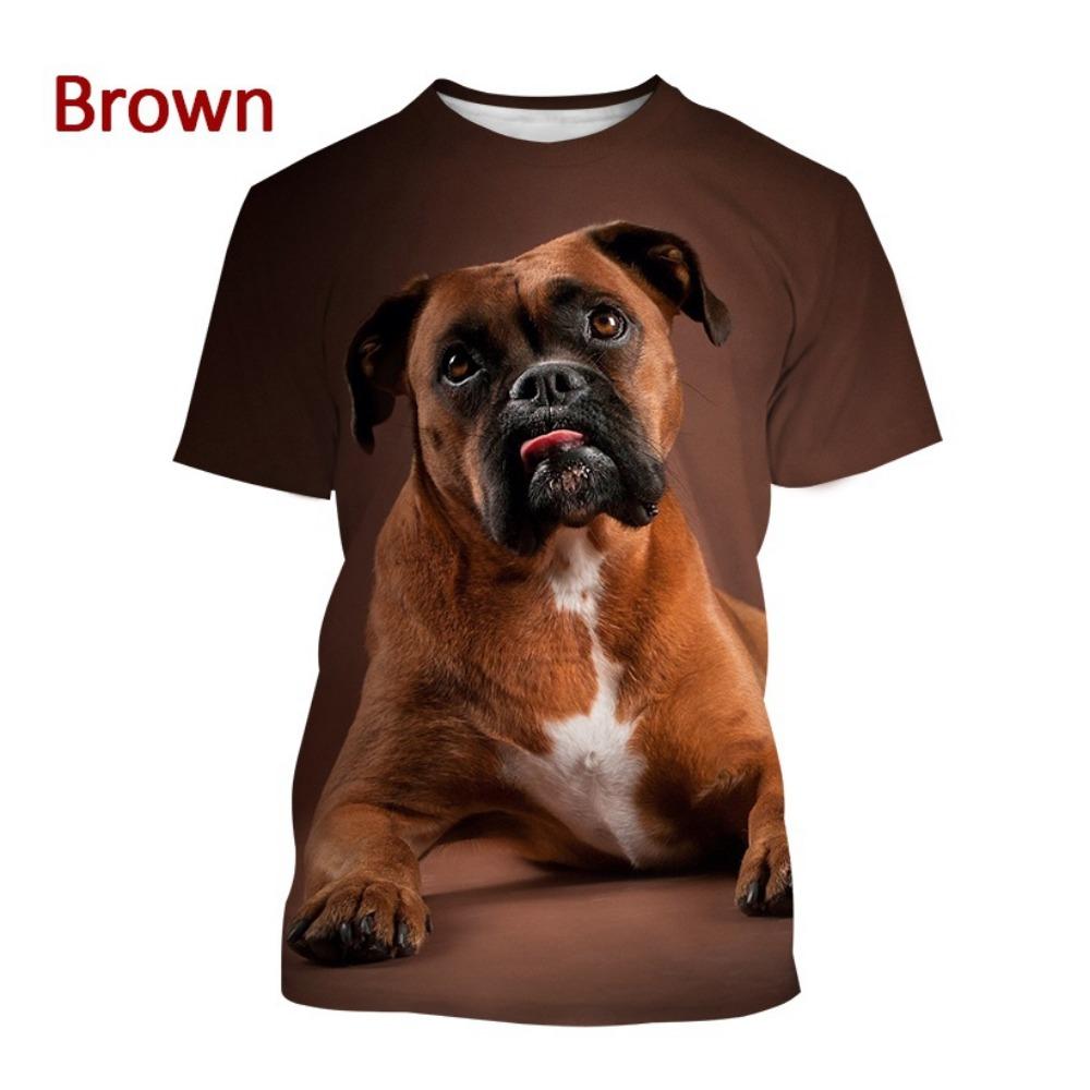 Hot-selling Men's Bulldog 3D T-shirt, Cute Animal Puppy T-shirt, Personalized Casual Printed Short-sleeve Top.