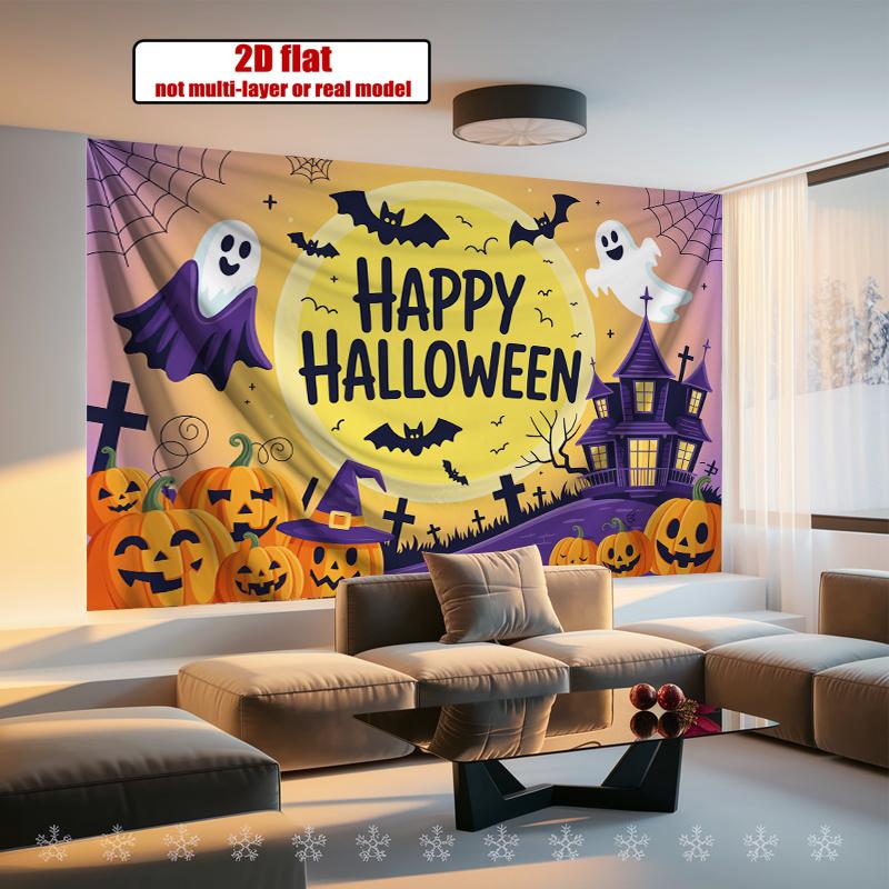 Záclona na párty Halloween Plochá girlanda Strašidelní strašidelní duchové Dýně Oslavy Svatba Událost Záclona Dekorace Dekorace vchodových dveří