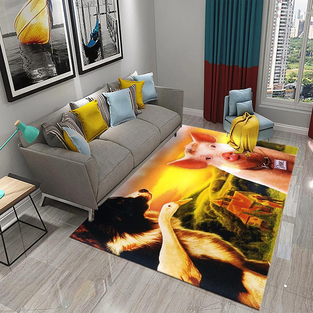 Cute Cartoon Pig Carpet Lovely Animal Floor Mat for Bathroom Decor Carpet Non-Slip for Living Room Kitchen Bedroom Doormat Mats