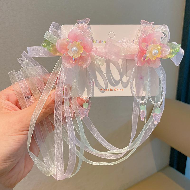 Chinese Style Hanfu Hairpin Set for Girls - Includes Hair Clips, Swaying Tassels, and Butterfly Accessories