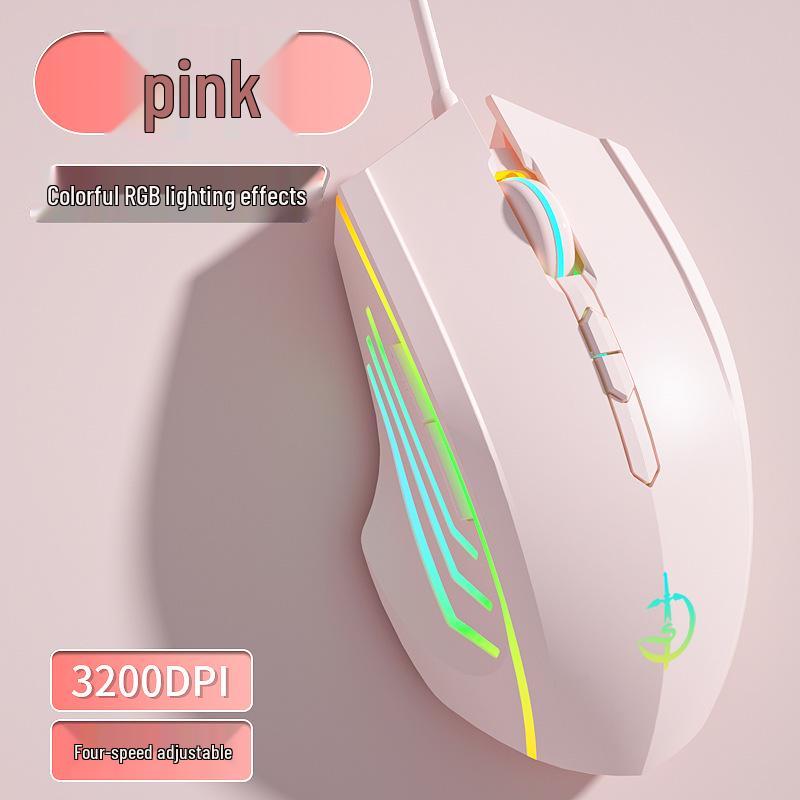 Wired Silent Mechanical Gaming Mouse with Side Buttons for Laptop/Desktop
