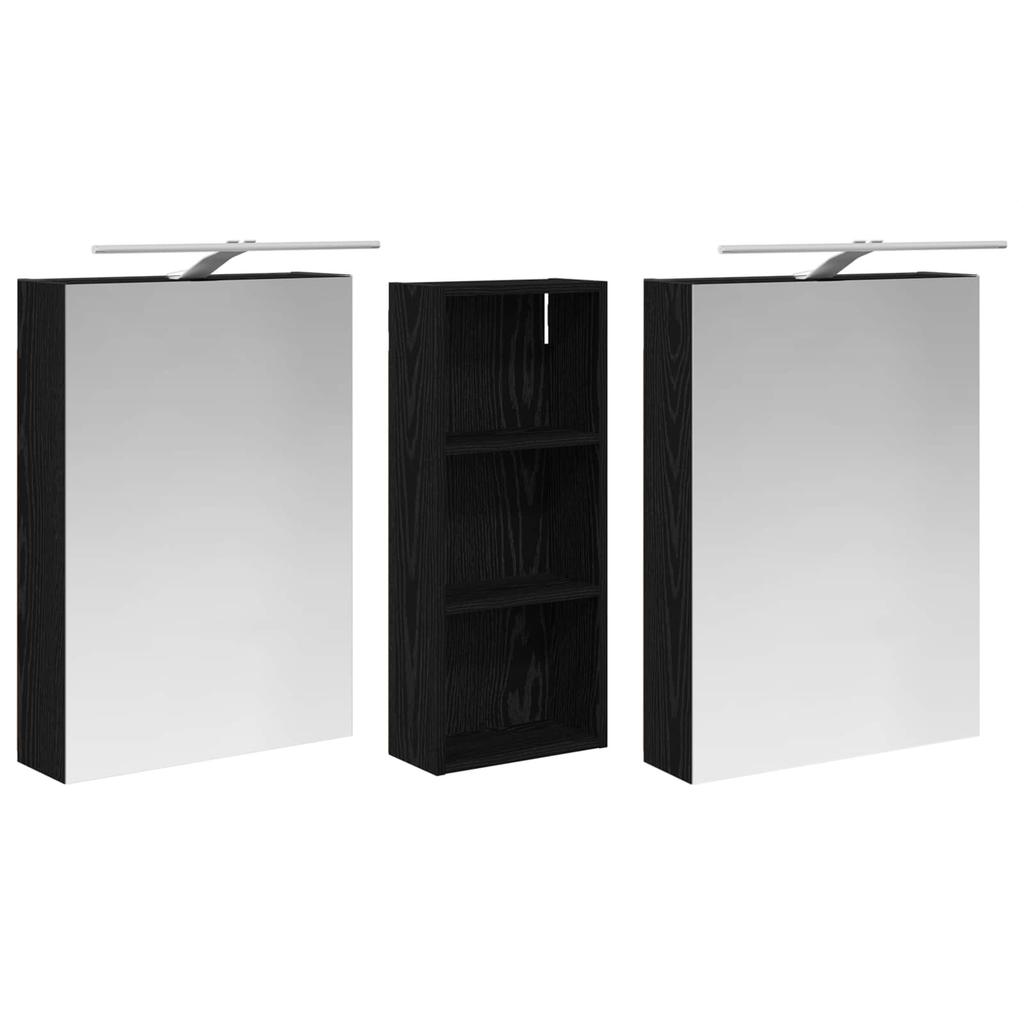 Bathroom Cabinet Set 3 Pcs 130 X 14.5 X 70 Cm Particleboard