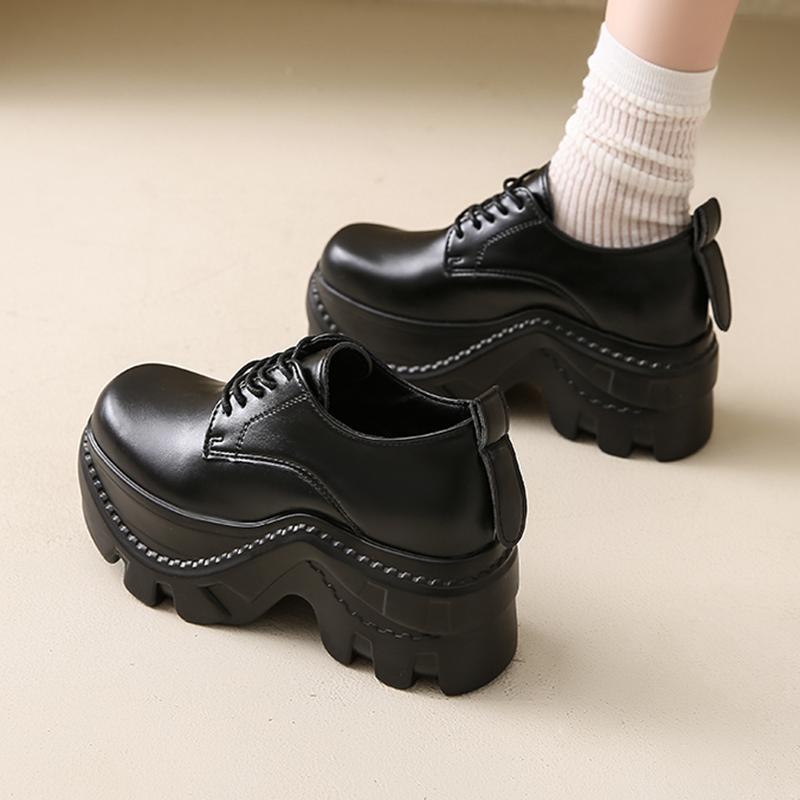 Modne Damskie Buty Sportowe na Wysokim Obcasie z Platformą Designerskie Sneakersy Casualowe Damskie Buty Mary Jance 2025 Jesień Moda Nowe Chaussure Femme